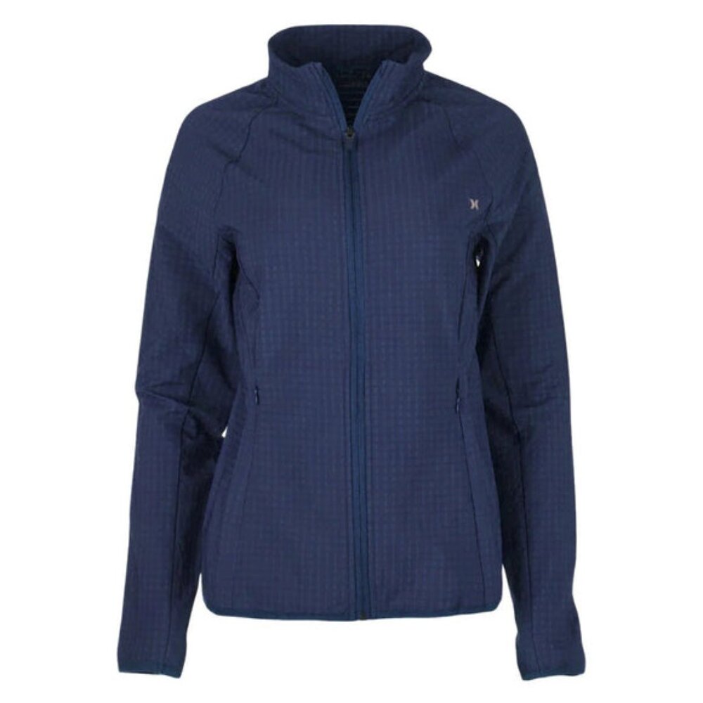 NWT Hurley Womens Size Large Blue Mock Neck Outdoor Athleisure Trail Jacket NEW